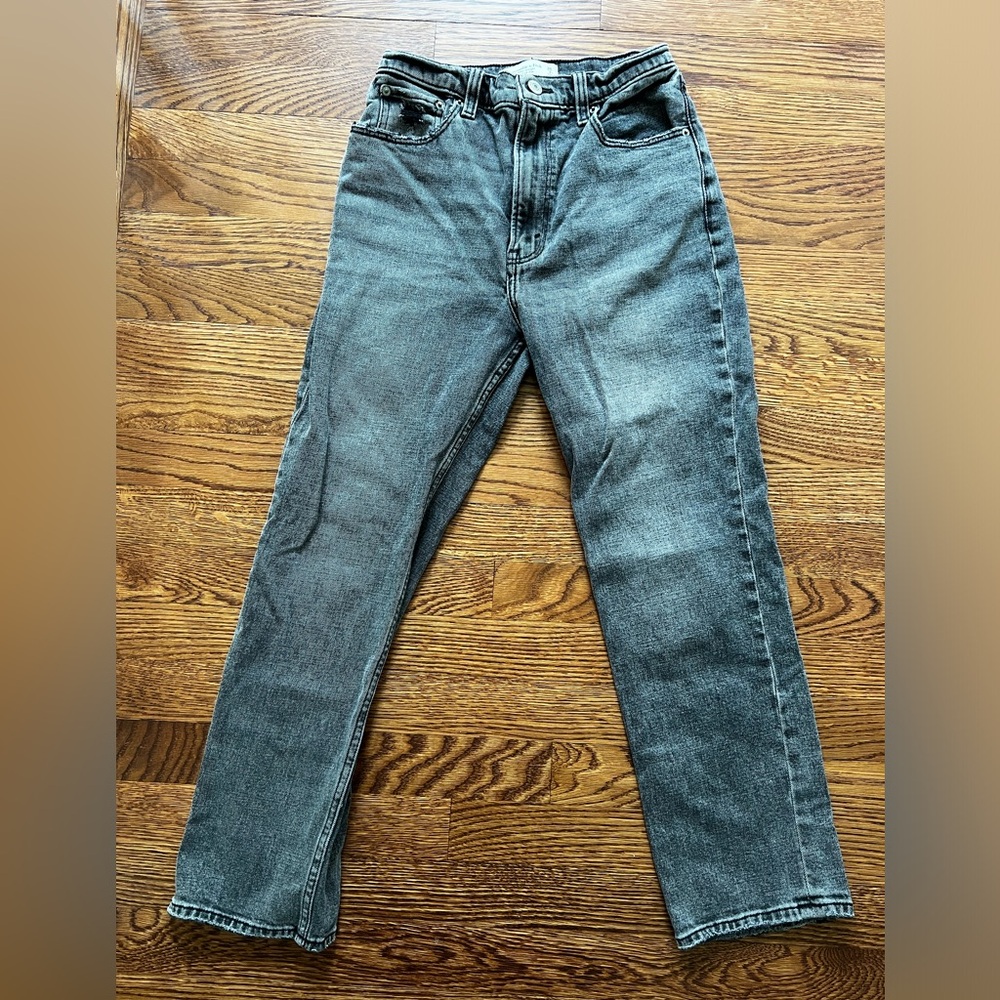 ABERCROMBIE & FITCH Ankle Straight Ultra High Rise Black Denim‎ Jeans Grunge 26